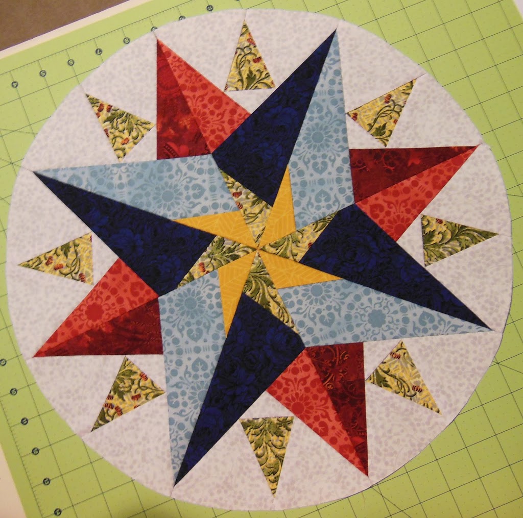 paper foundation piecing a mariners compass quilt block