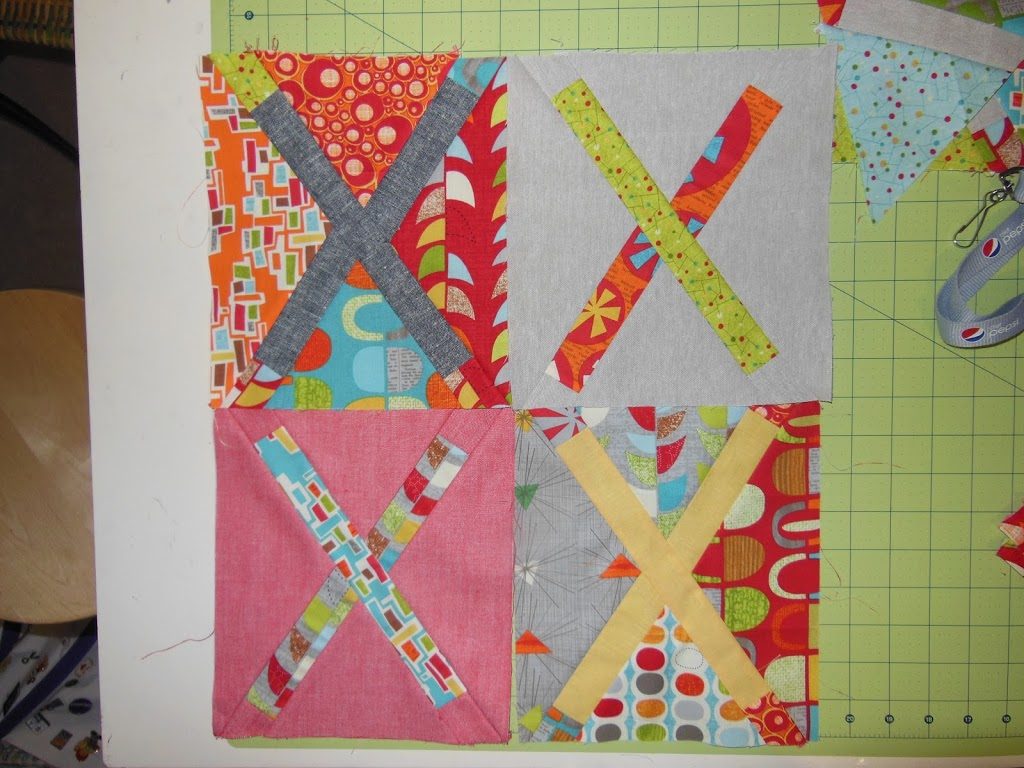 treasure map quilt by Sharon McConnell for color girl quilts, modern cross quilt