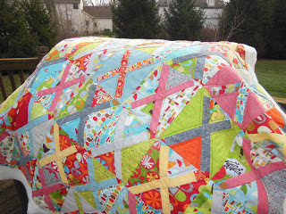 treasure map quilt by Sharon McConnell for color girl quilts, modern cross quilt