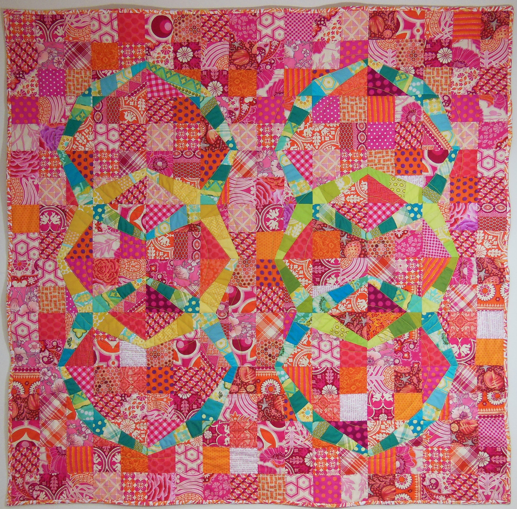 Hula Girl quilt by Color Girl, modern patchwork quilt pattern