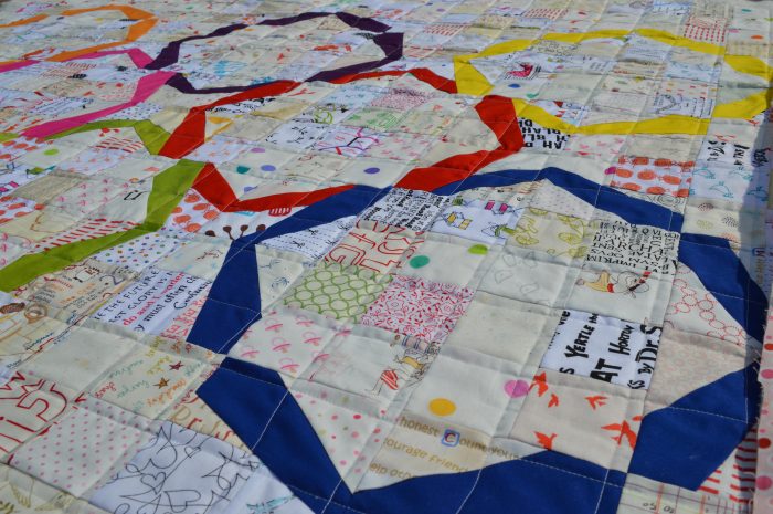 low volume quilt, modern double wedding ring quilt