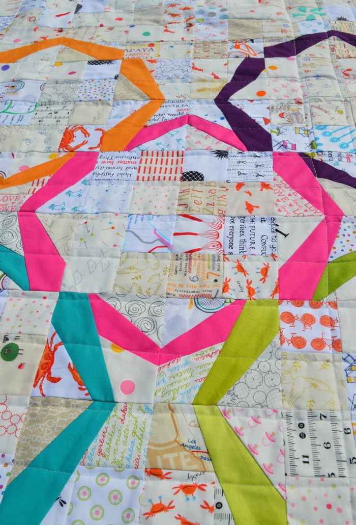 low volume quilt, modern double wedding ring quilt