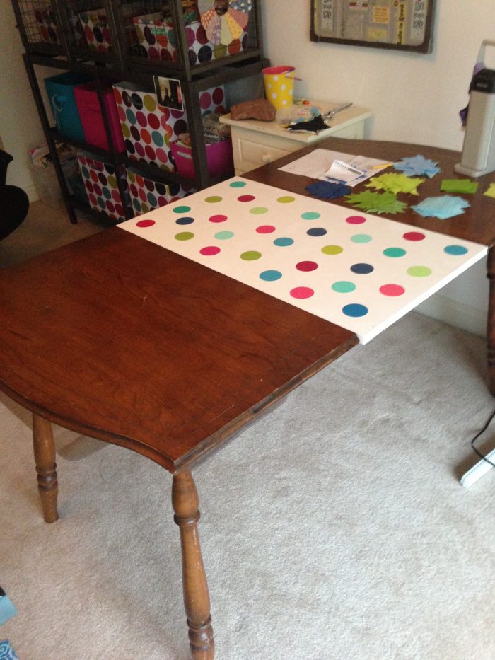 paint chip mod podge craft, making a new table leaf