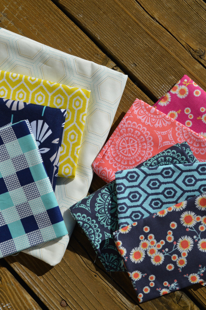 choosing fabric for medallion quilt, modern patchwork