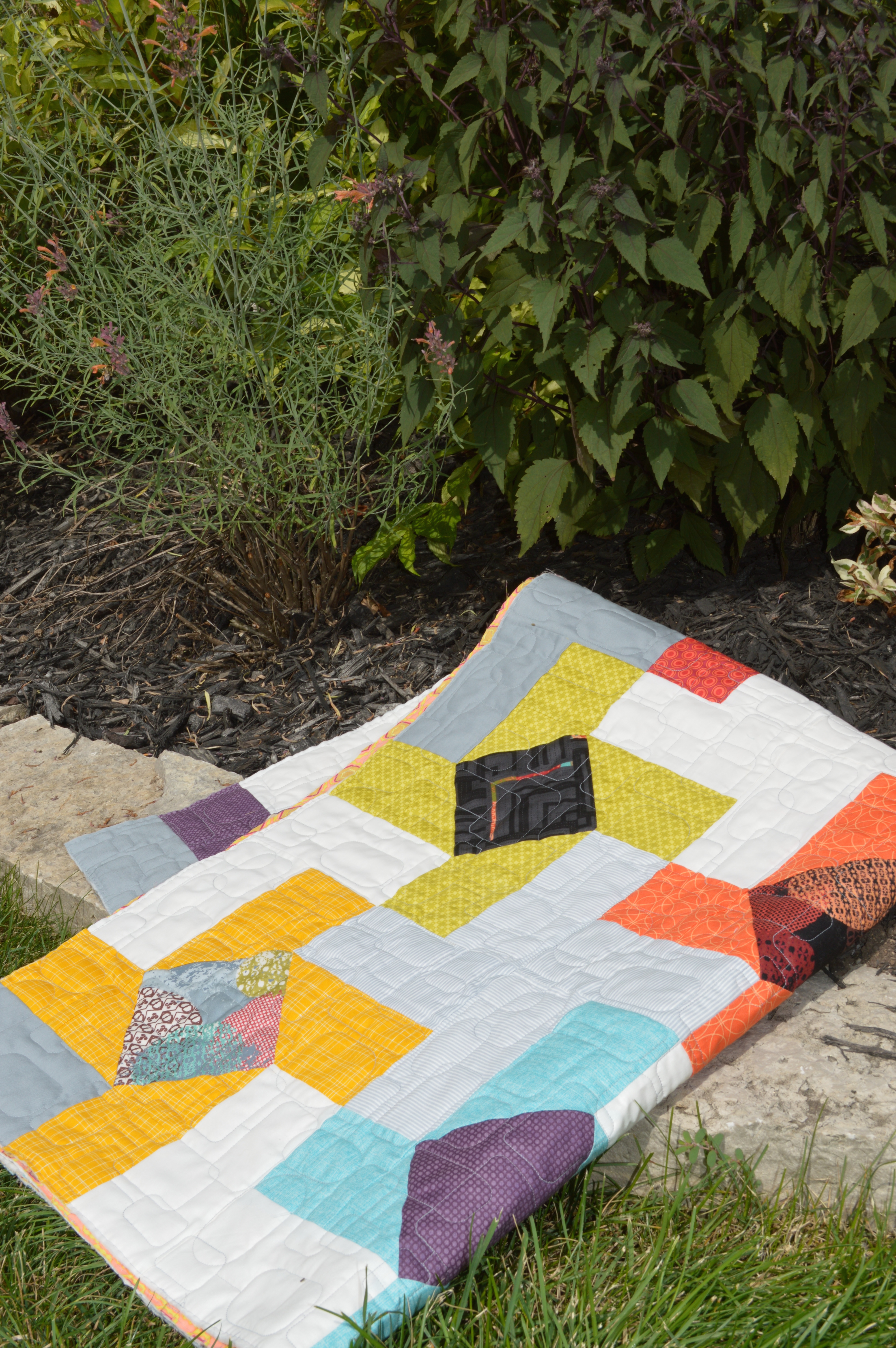 Dutch Windmill Quilt by Sharon McConnell for Color Girl Quilts, modern patchwork quilt