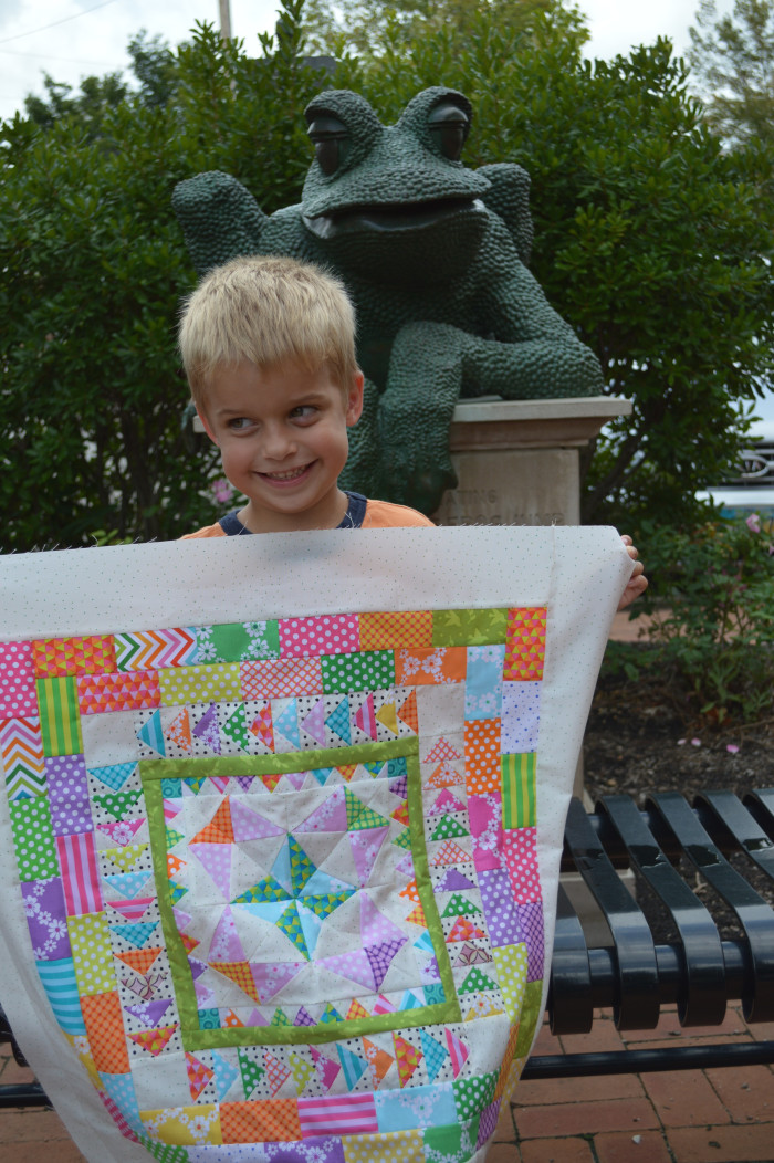 Mini Marcelle Medallion Quilt by Sharon McConnell for Color Girl quilts, modern traditional patchwork quilt