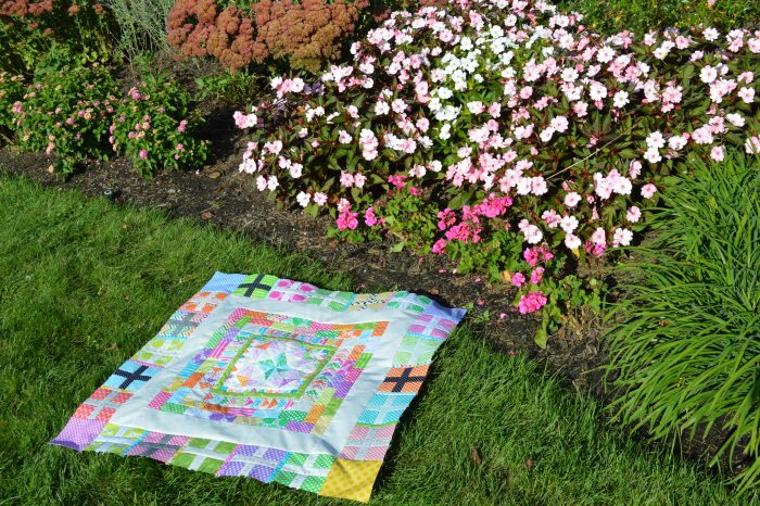 Marcelle medallion quilt, modern patchwork quilt, scrappy mini quilt