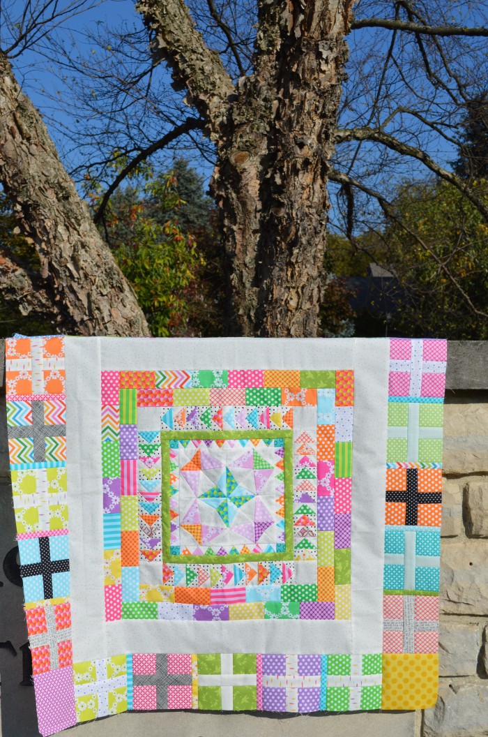 Marcelle medallion quilt, modern patchwork quilt, scrappy mini quilt