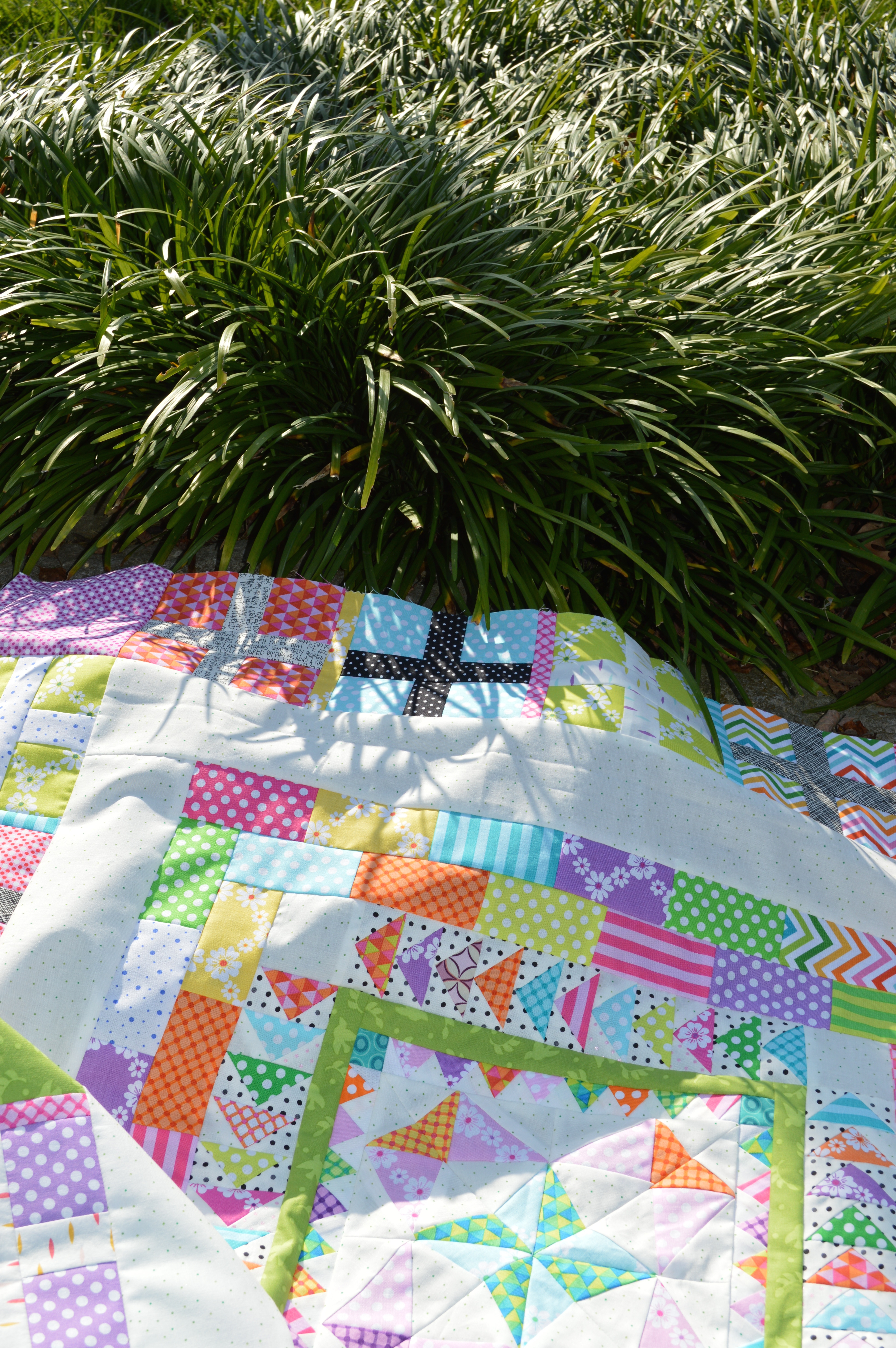 Marcelle medallion quilt, modern patchwork quilt, scrappy mini quilt