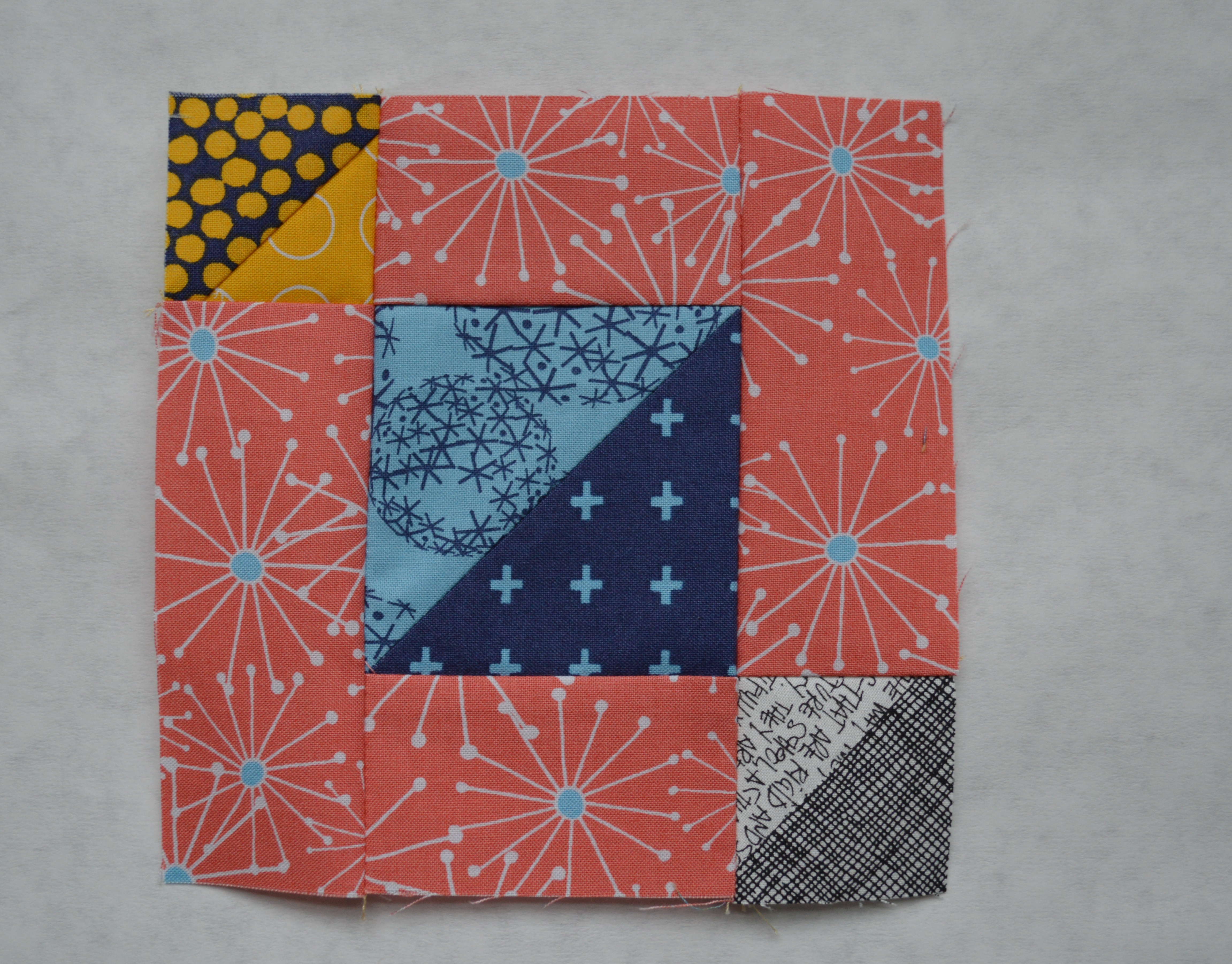 simple six inch quilt block, patchwork, modern quilting