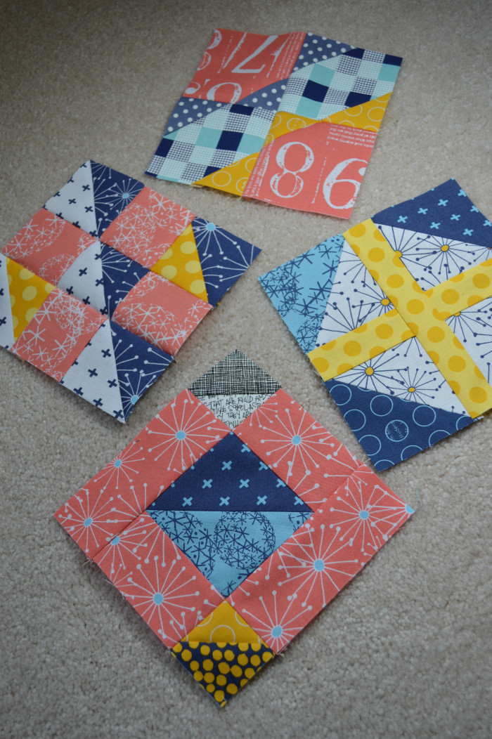 Super Simple 6" sampler quilt blocks by Sharon McConnell, modern patchwork