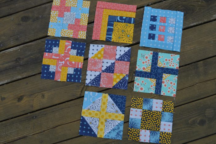 Modern sampler blocks by Sharon McConnell, modern quilting squares