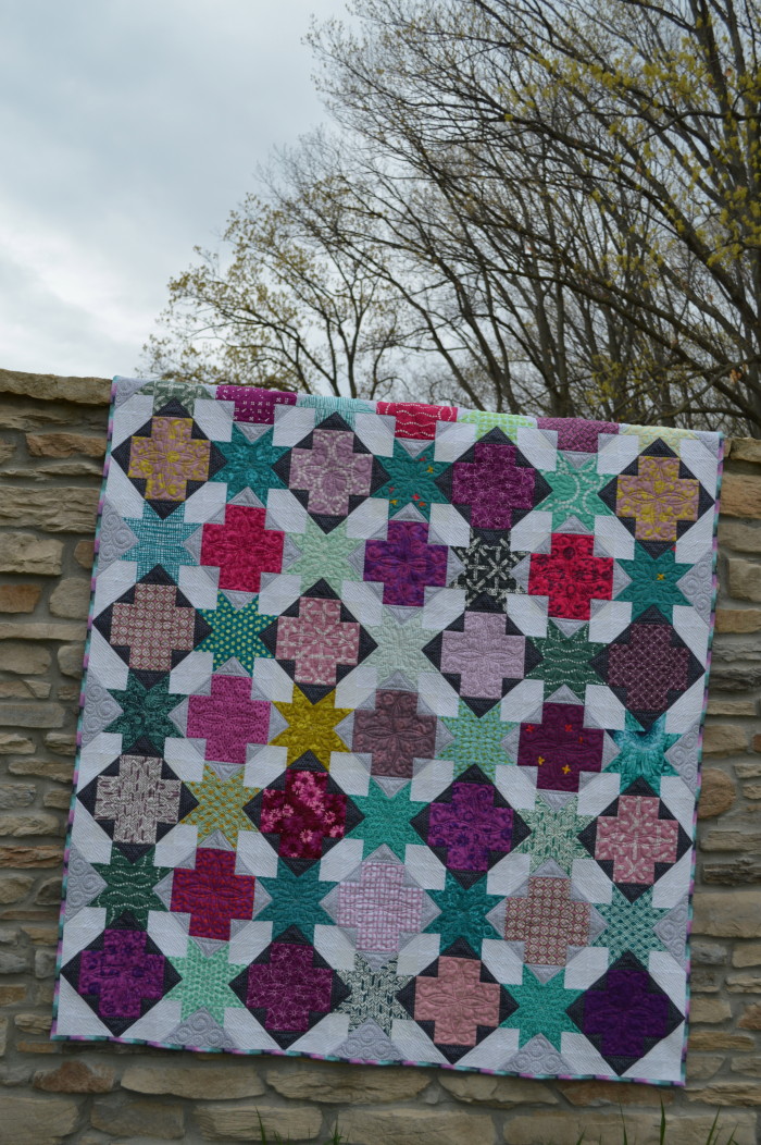 Star Crossed scrappy modern Quilt by Color Girl, American Quilter Magazine Feature
