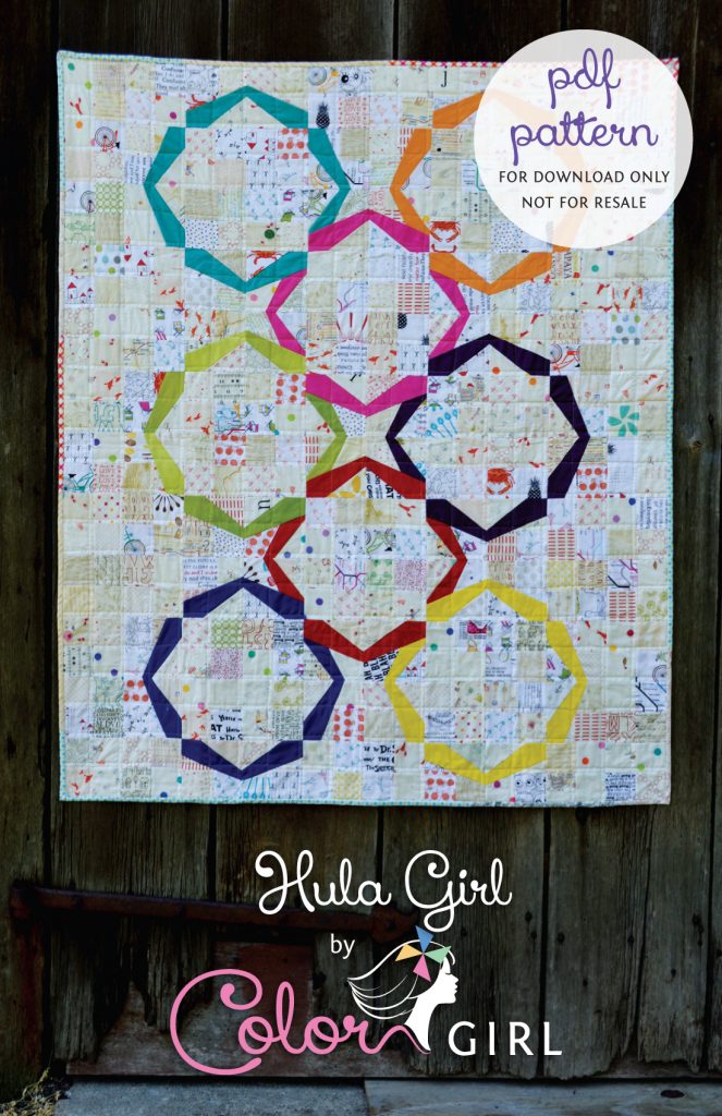 Hula Girl quilt patternBeginner paper foundation pieced quilt pattern with low volume fabrics and scraps