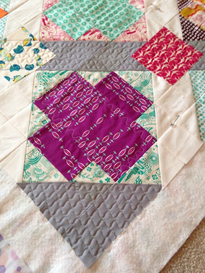 Utopia quilt, art gallery fabrics, modern patchwork cross quilt