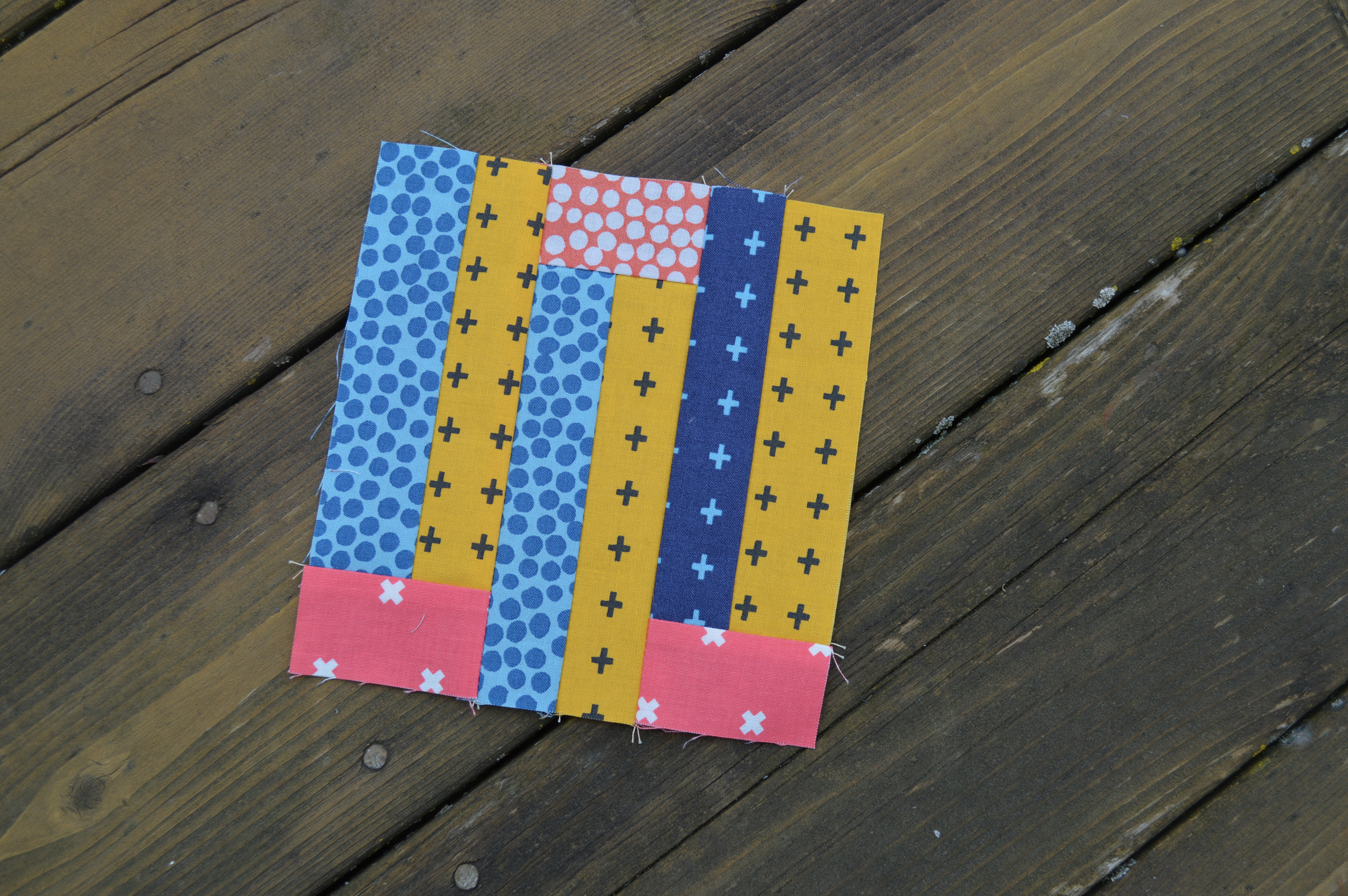 how to make Simple Sampler six inch quilt block with strips