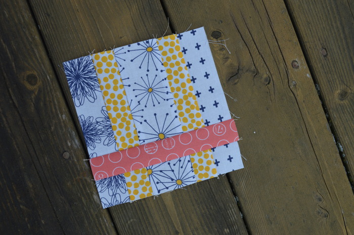 how to make Simple Sampler six inch quilt block with strips