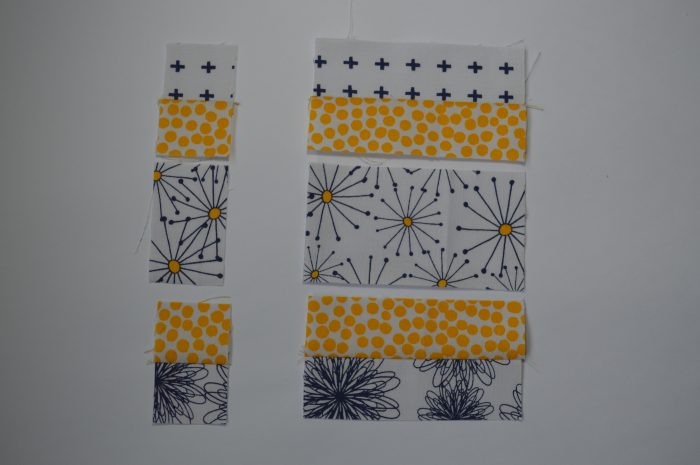 how to make Simple Sampler six inch quilt block with strips