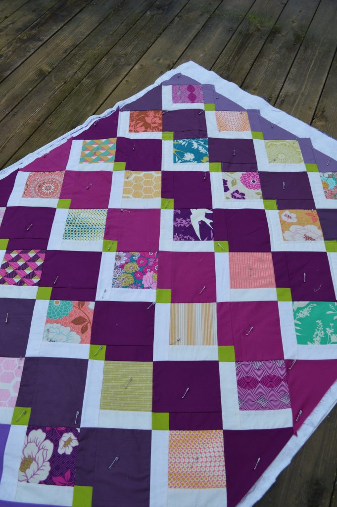 flying kites quilt, modern patchwork charm square baby quilt