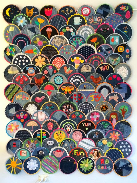 modern quilt, clam shell quilt with appliqué