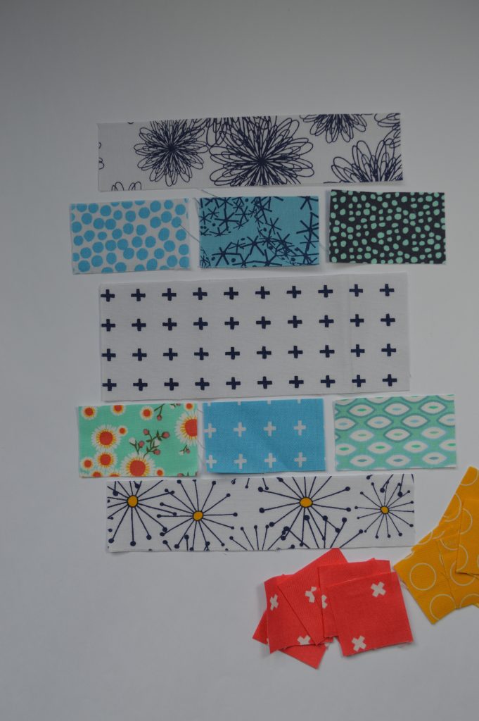 Simple Sampler modern quilt block with Flying geese