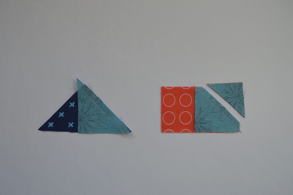 Simple Sampler modern quilt block with Flying geese