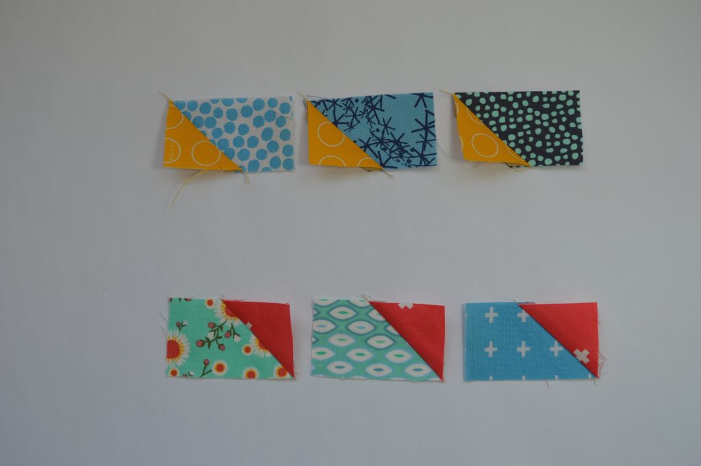 Simple Sampler modern quilt block with Flying geese