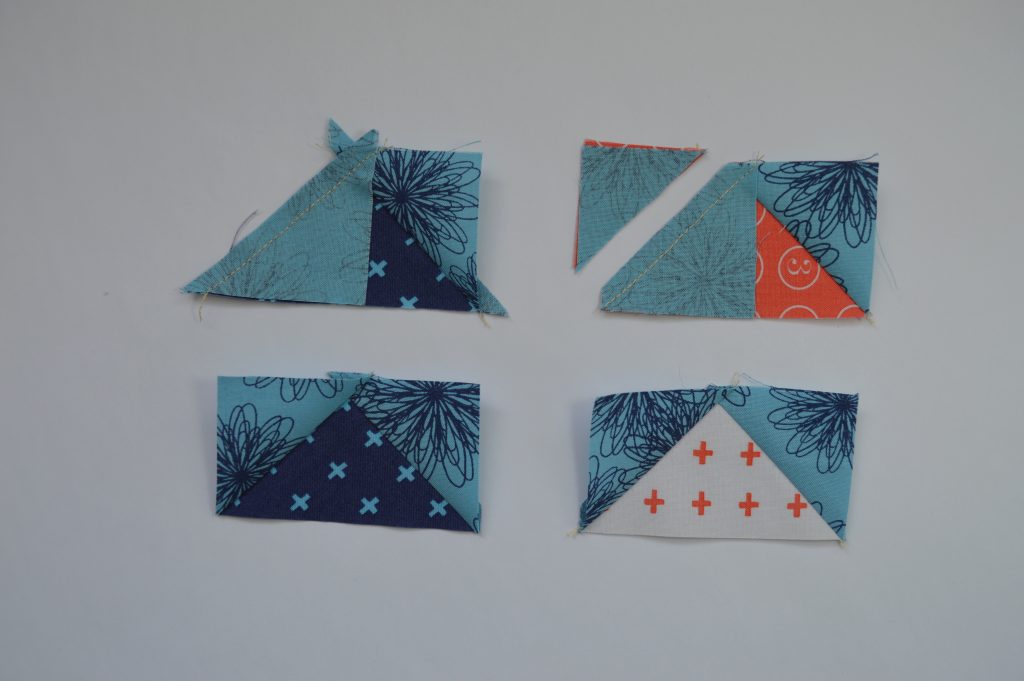 Simple Sampler modern quilt block with Flying geese