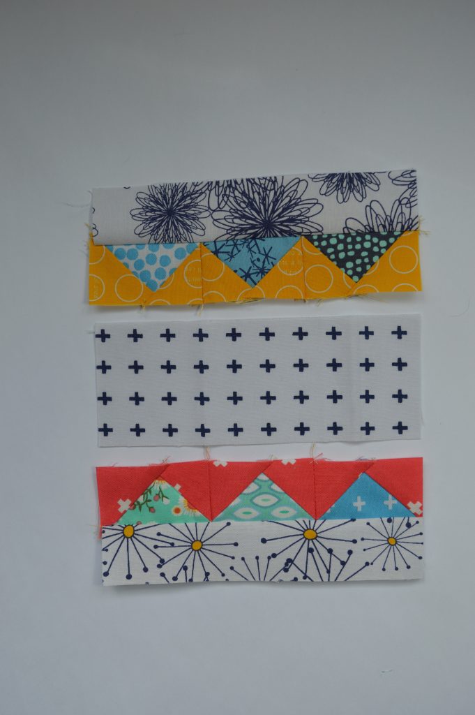 Simple Sampler modern quilt block with Flying geese
