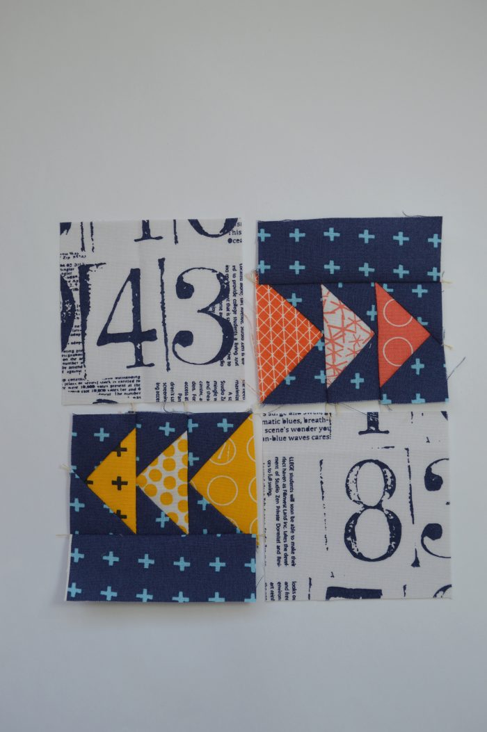 how to sew Super Simple Sampler six inch modern quilt block with flying geese