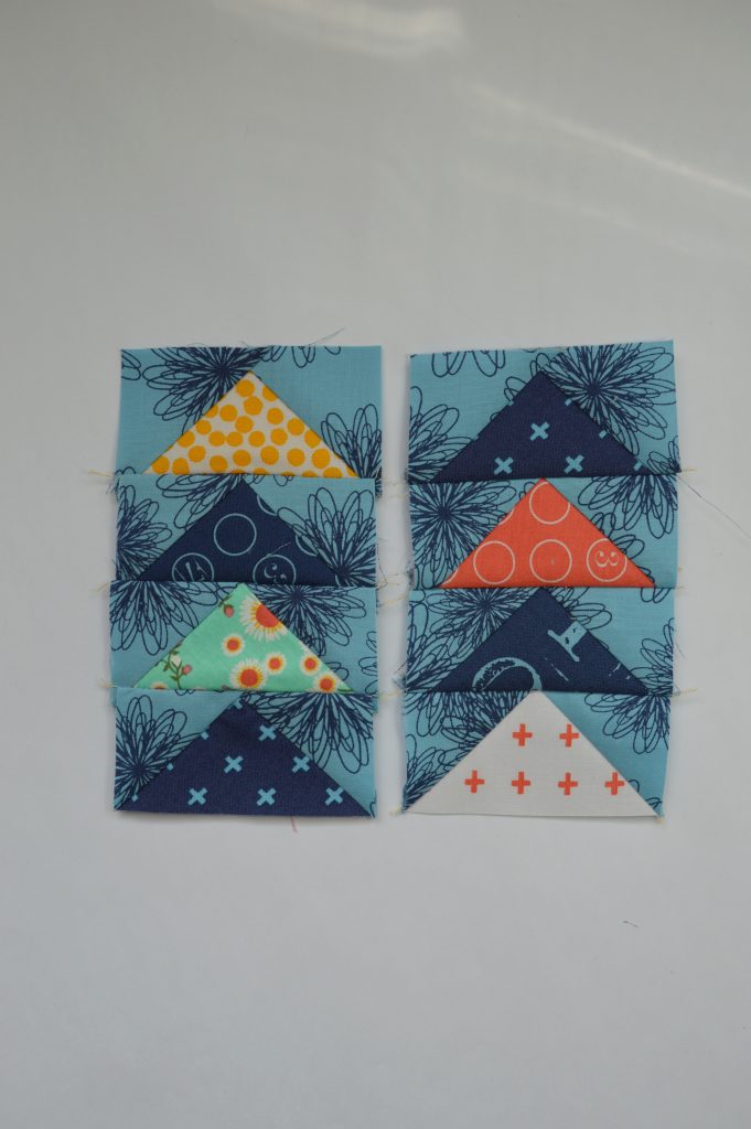 Simple Sampler modern quilt block with Flying geese
