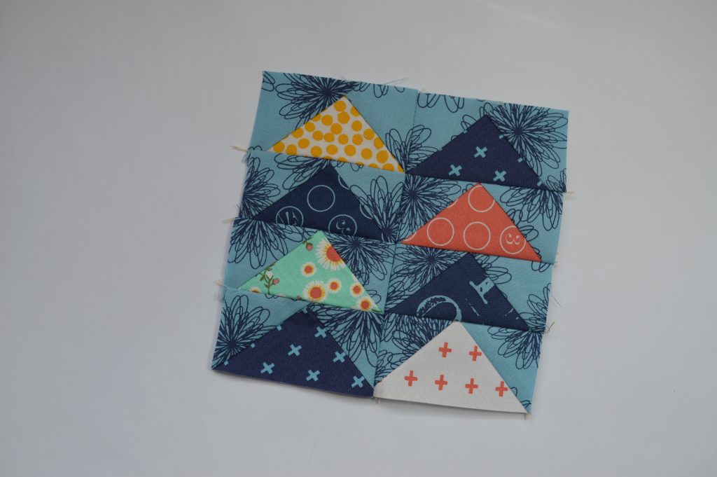 Simple Sampler modern quilt block with Flying geese