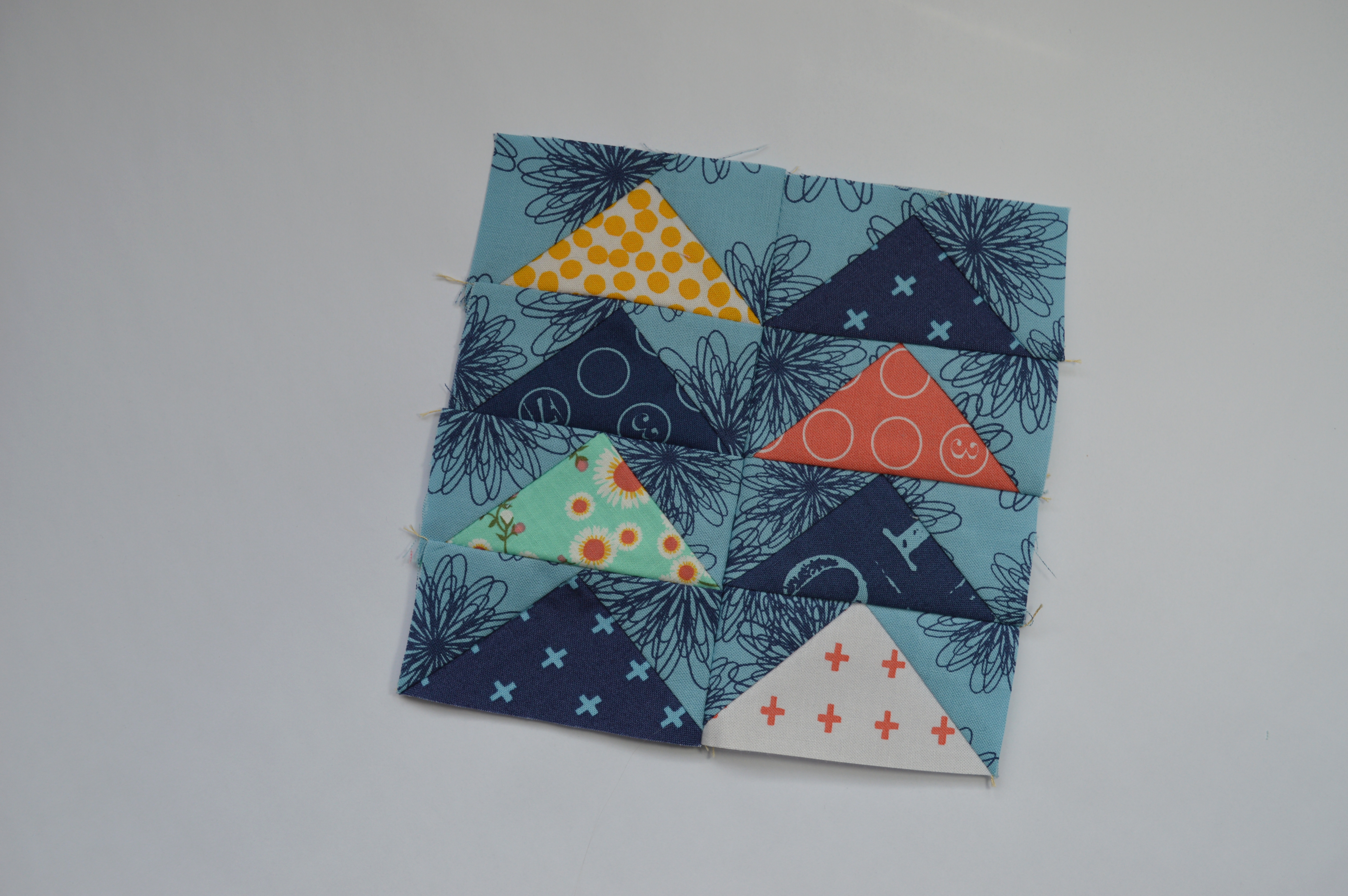 Simple Sampler modern quilt block with Flying geese