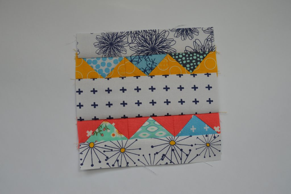 Simple Sampler modern quilt block with Flying geese