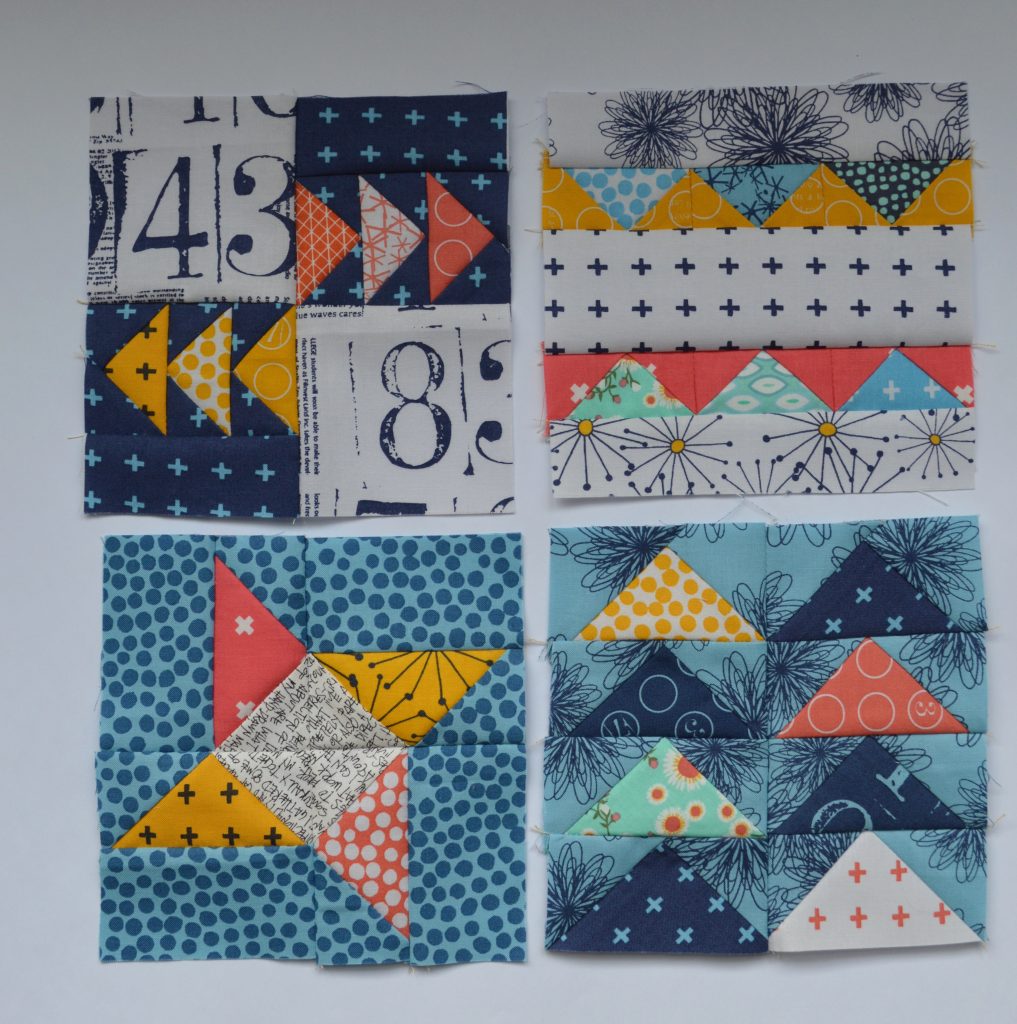 Simple Sampler modern quilt block with Flying geese