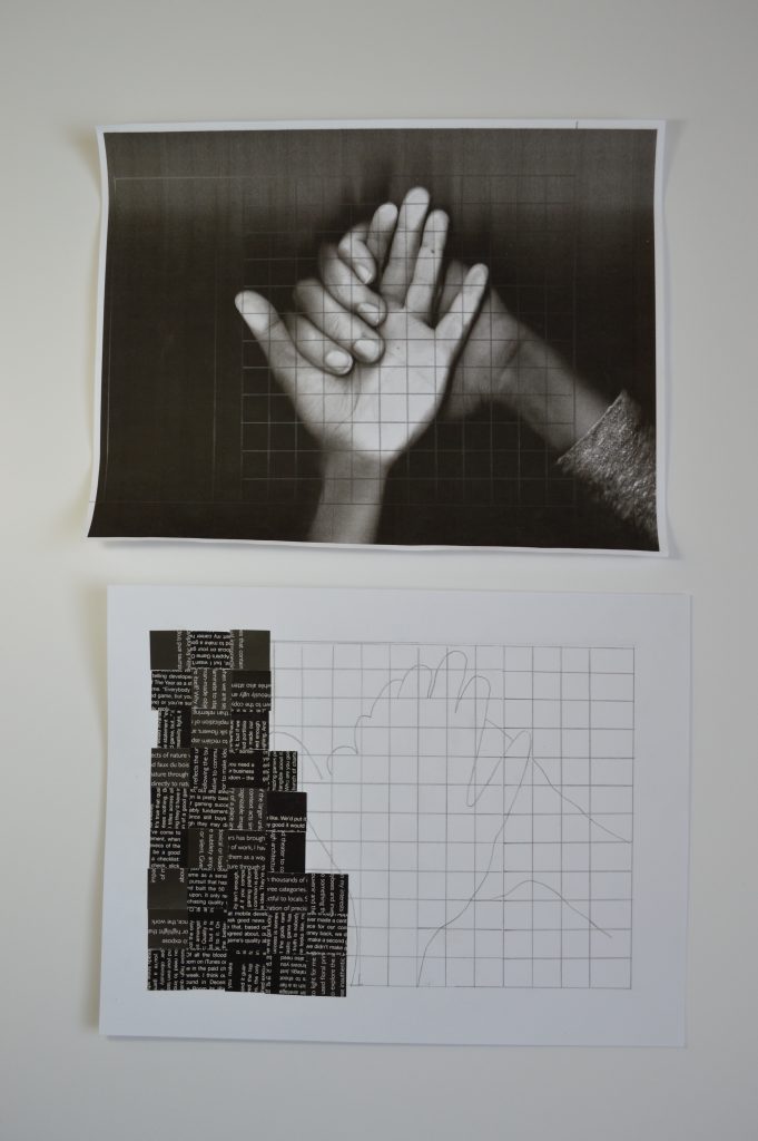 black and white art study in contrast, collage