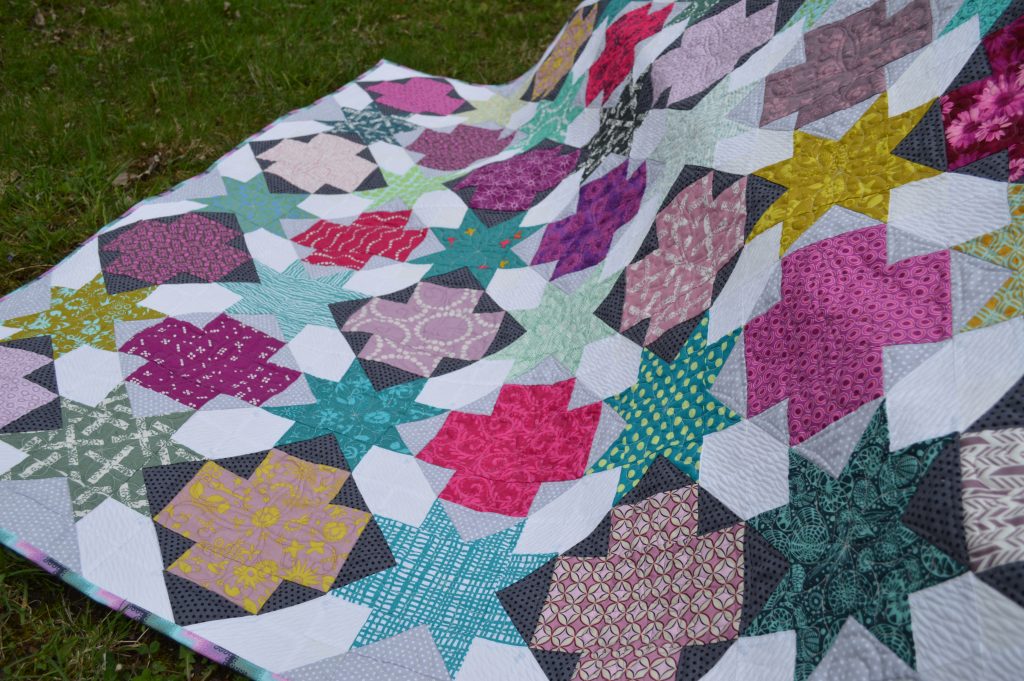 Star Cross modern patchwork quilt pattern, beginner quilt pattern