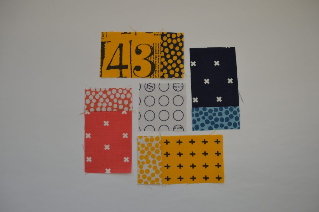 simple six inch quilt sampler block with rectangles