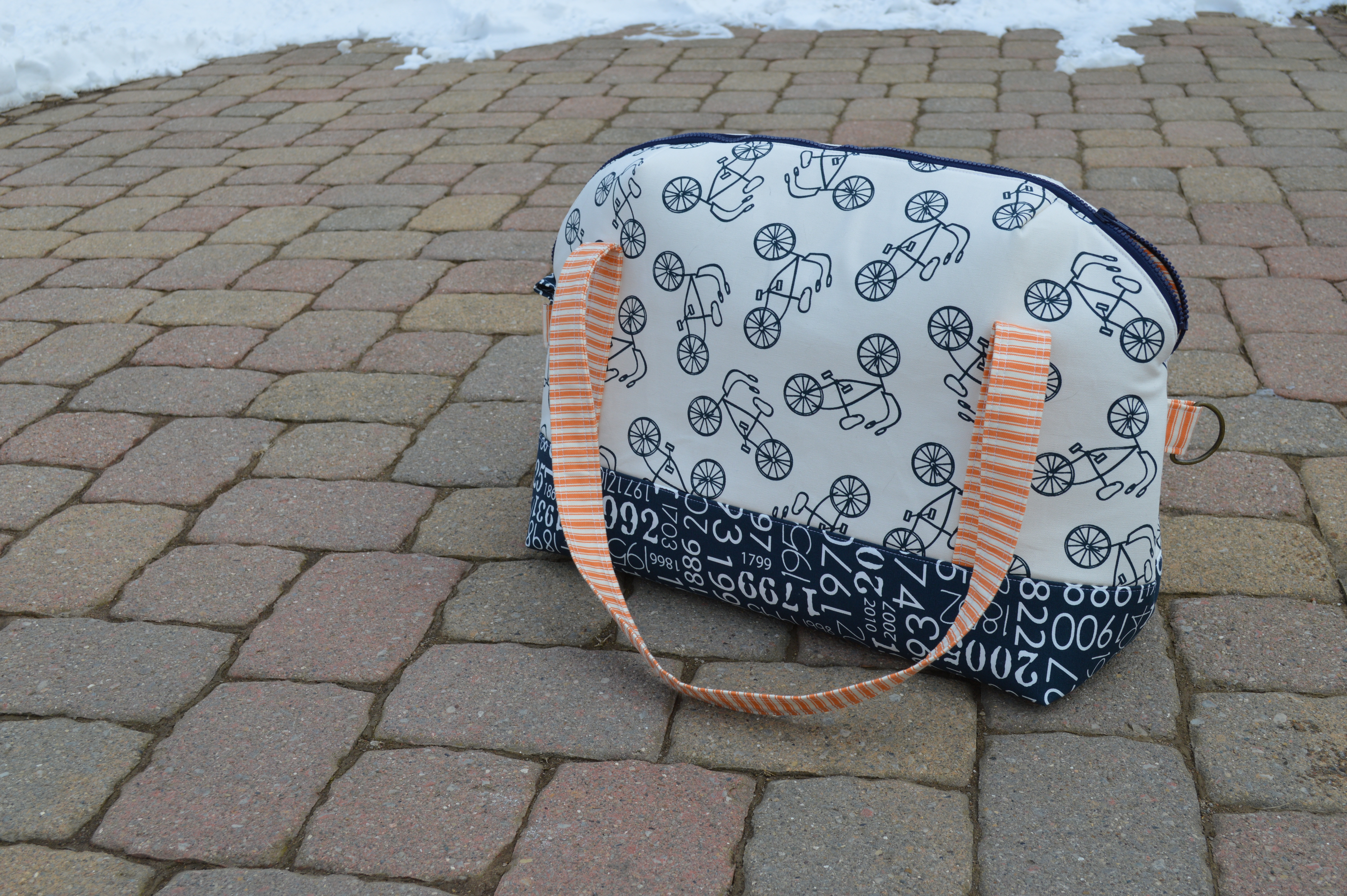 Sew Sweetness pattern, aeroplane handmade duffel bag