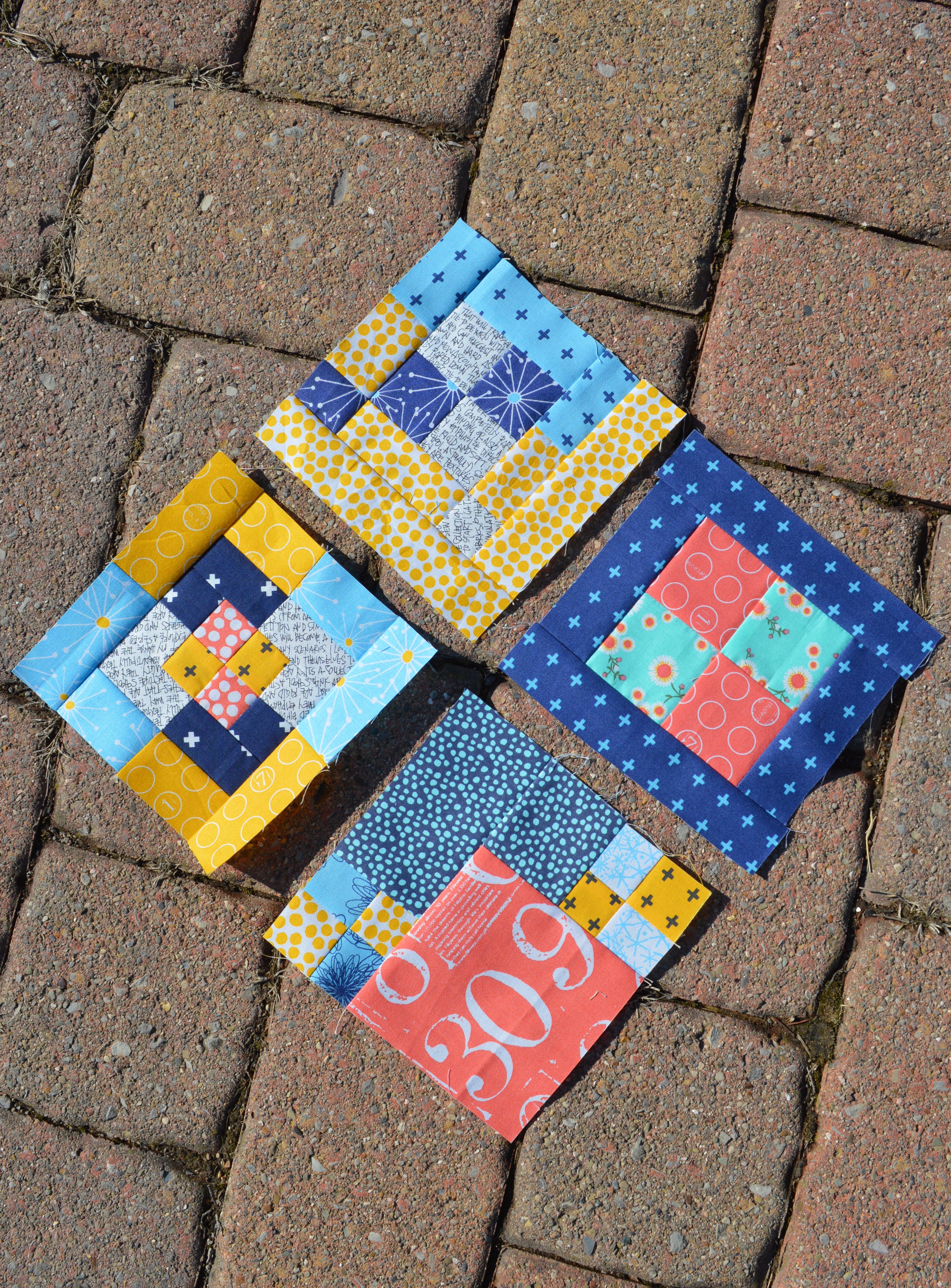 Tula Pink City Sampler quilt blocks with moda fabrics by Zen Chic