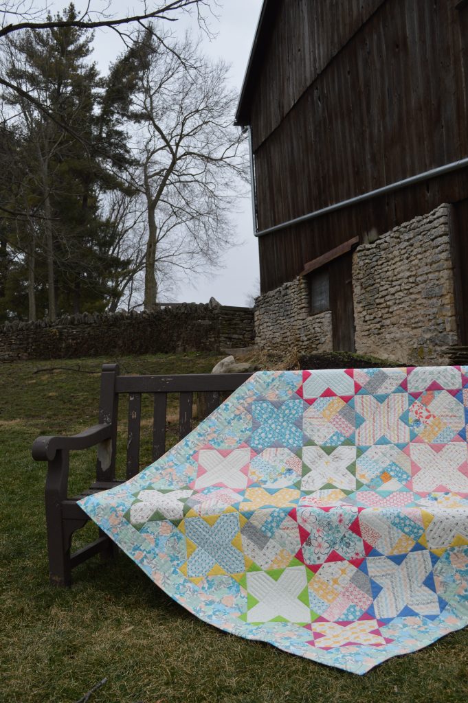 Gossamer quilt patchwork by Sharon McConnell, fabrics by Art Gallery Fabrics