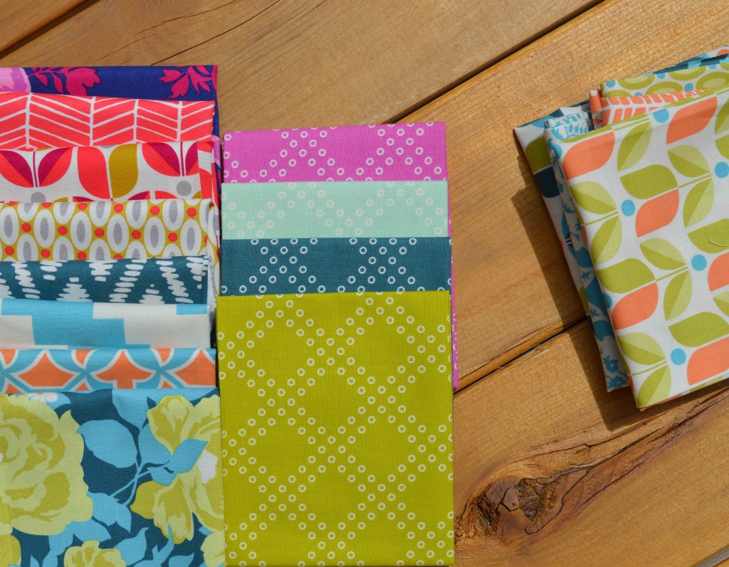 Flora Fabrics by Joel Dewberry for Free Spirit fabrics with basics by cotton and steel fabrics