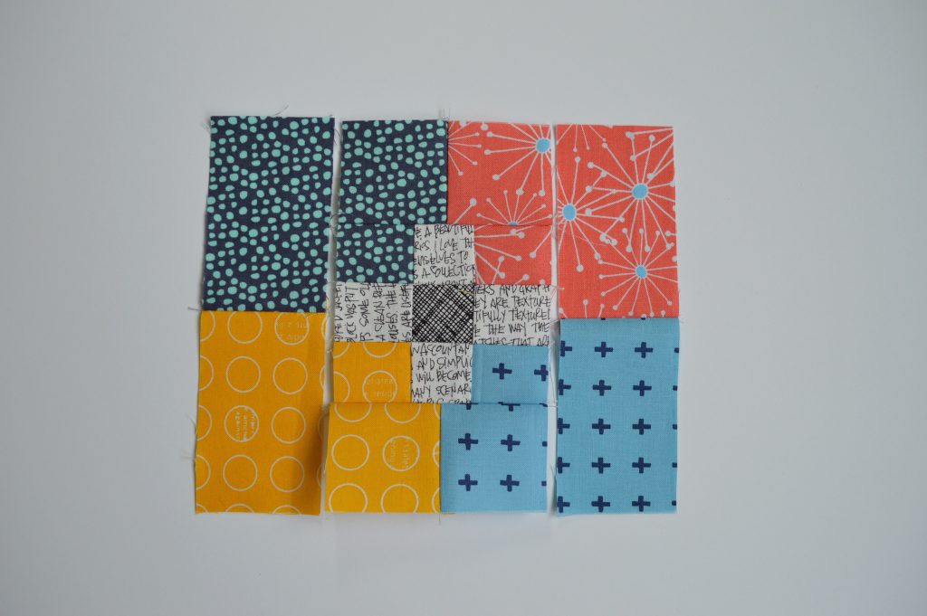 how to make super simple modern quilt sampler with nine patch squares
