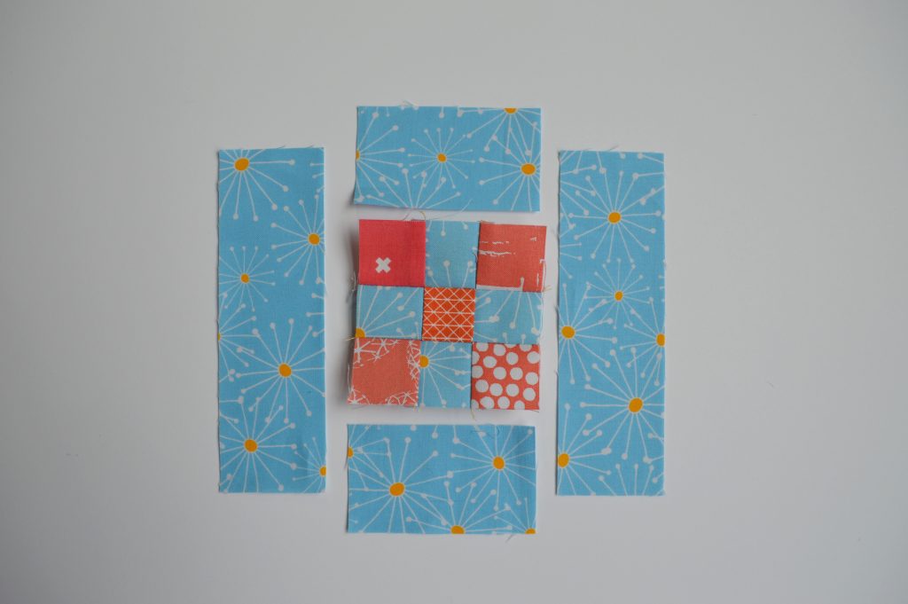 how to make super simple modern quilt sampler with nine patch squares