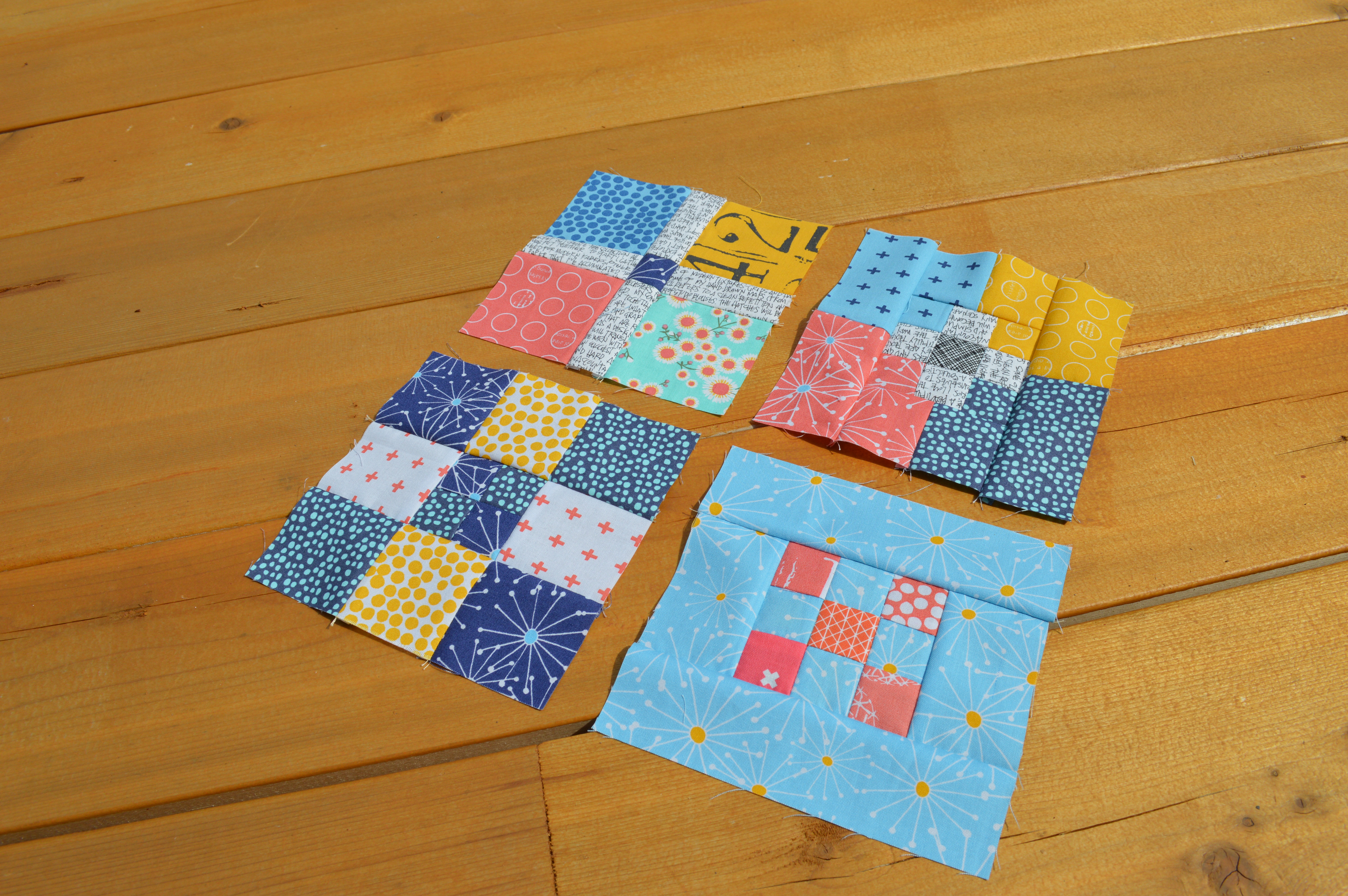 how to make super simple modern quilt sampler with nine patch squares
