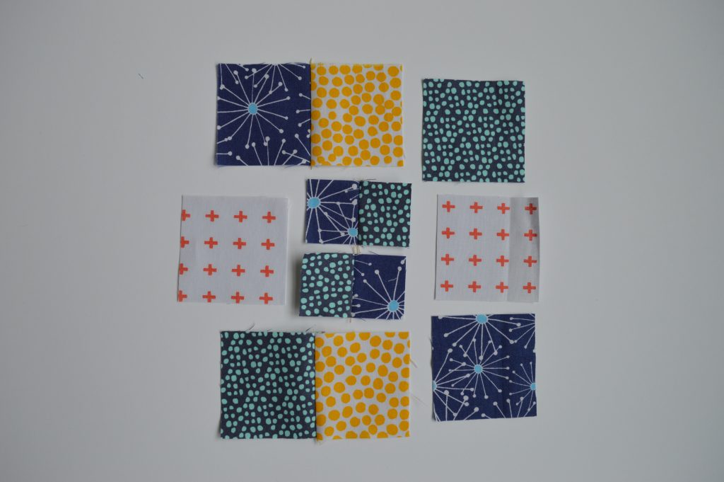 how to make super simple modern quilt sampler with nine patch squares