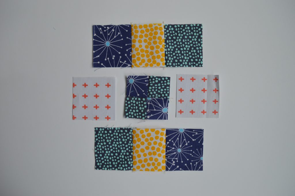 how to make super simple modern quilt sampler with nine patch squares