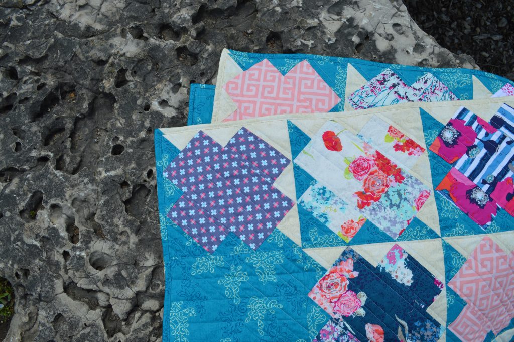 Jumping Jacks quilt by Color Girl, Sharon McConnell, with fabrics by Art Gallery Fabrics, skopelos