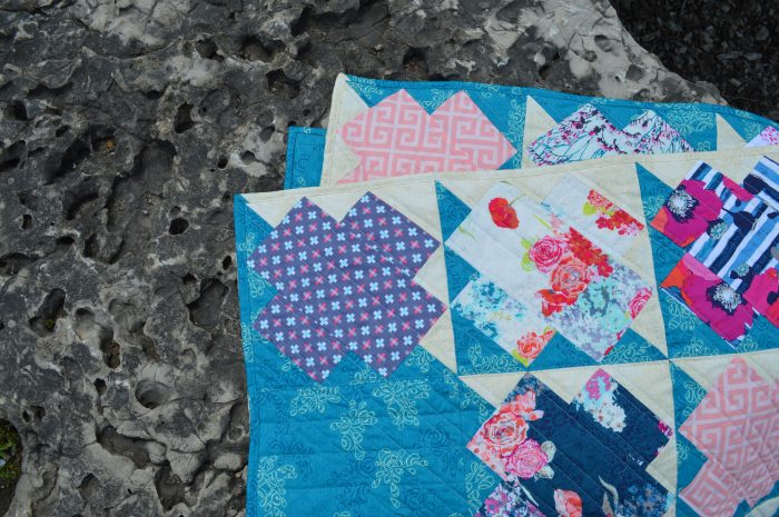 Jumping Jacks quilt by Color Girl, Sharon McConnell, with fabrics by Art Gallery Fabrics, skopelos