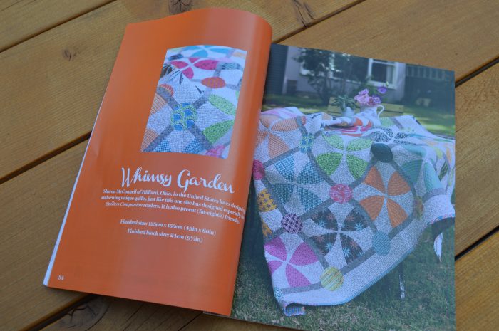 Australian Quilters companion magazine featuring whimsy garden quilt by Sharon McConnell